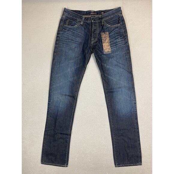 Ed Hardy Jeans Adult 31x34 Blue Harsn Eddie Original Denim Button Fly Mens NWT
